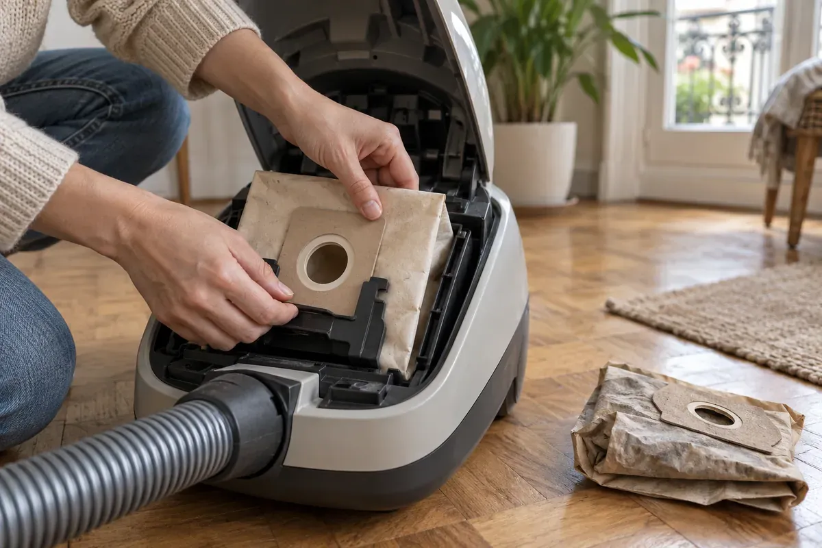 Changer le sac sans mettre de poussière partout